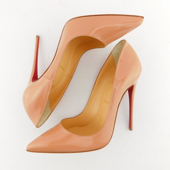 New CHRISTIAN LOUBOUTIN Blush Nude Patent Leather Classic Stiletto Heel Pumps 38 - Picture 5 of 8